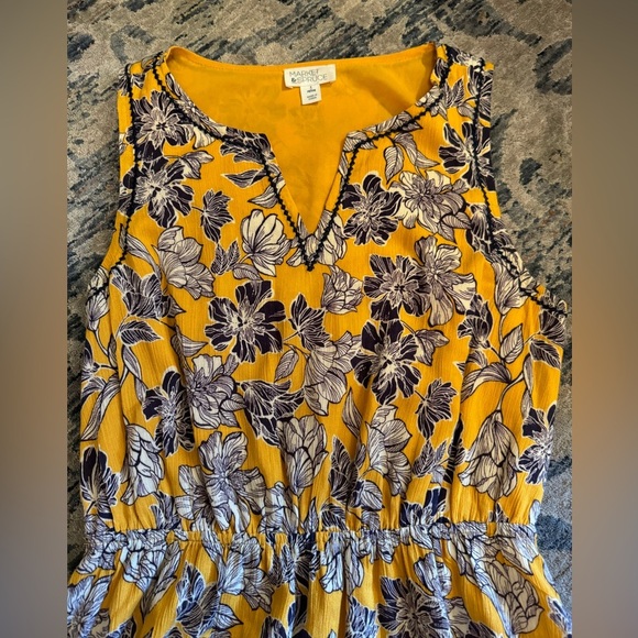 Market & Spruce Embroidered Floral Cinched Waist Mini Dress: Small - Picture 8 of 8